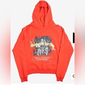 NWT GFTD LA Unisex Red Vintage Wash Graphic Hoodie “Pray for Gifted” - Size S -
